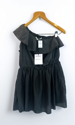 VESTIDO HOMBRO IRREGULAR NEGRO MARIA CHER (3)