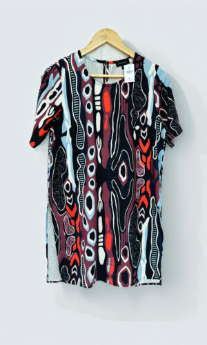 VESTIDO ESTAMPADO MANGAS CORTAS KOSIUKO (M)