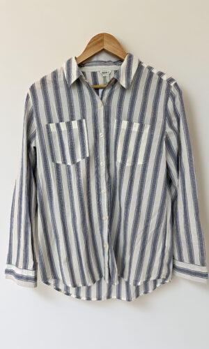 CAMISA RAYADA CELESTE FOREVER 21 (M)