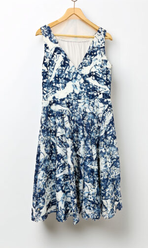 VESTIDO BRODERIE AZUL Y BLANCO VERA WANG (M)