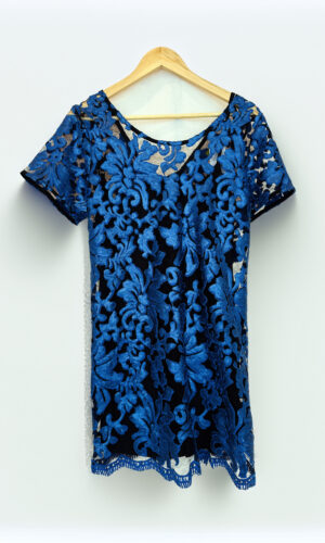 VESTIDO CORTO TUL BORDADO RAPSODIA (M)