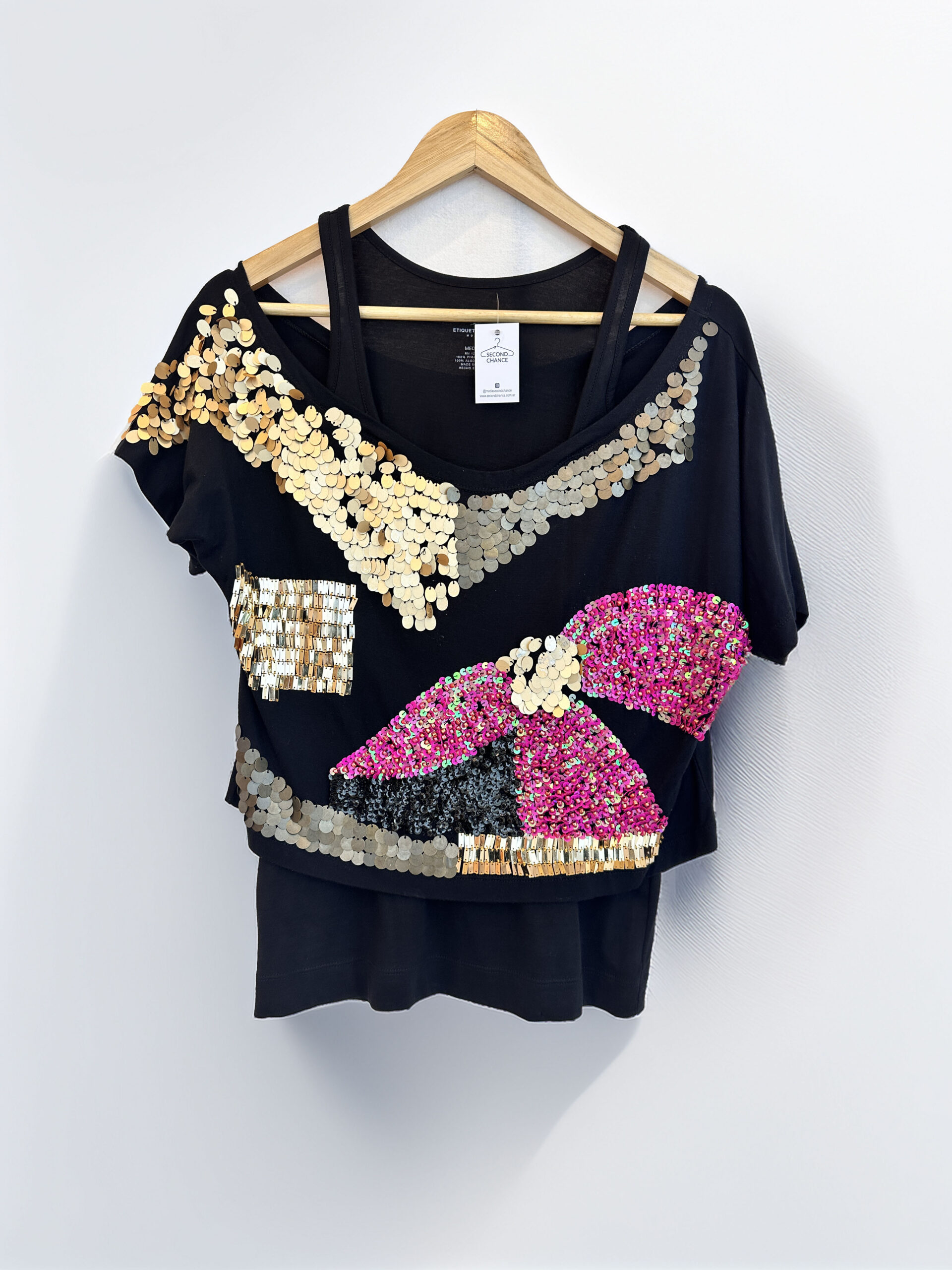 BLUSA LENTENJUELAS ETIQUETA NEGRA (M)