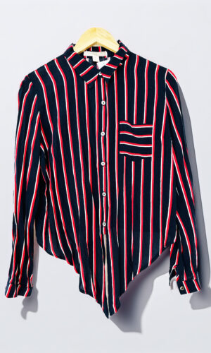 CAMISA RAYADA AZUL Y ROJO FOREVER 21 (M)