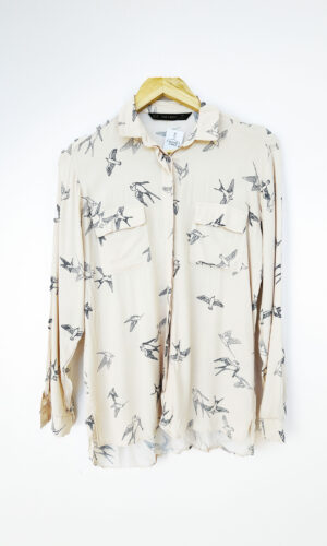 CAMISA ESTAMPADA PAJAROS ZARA  (XS)