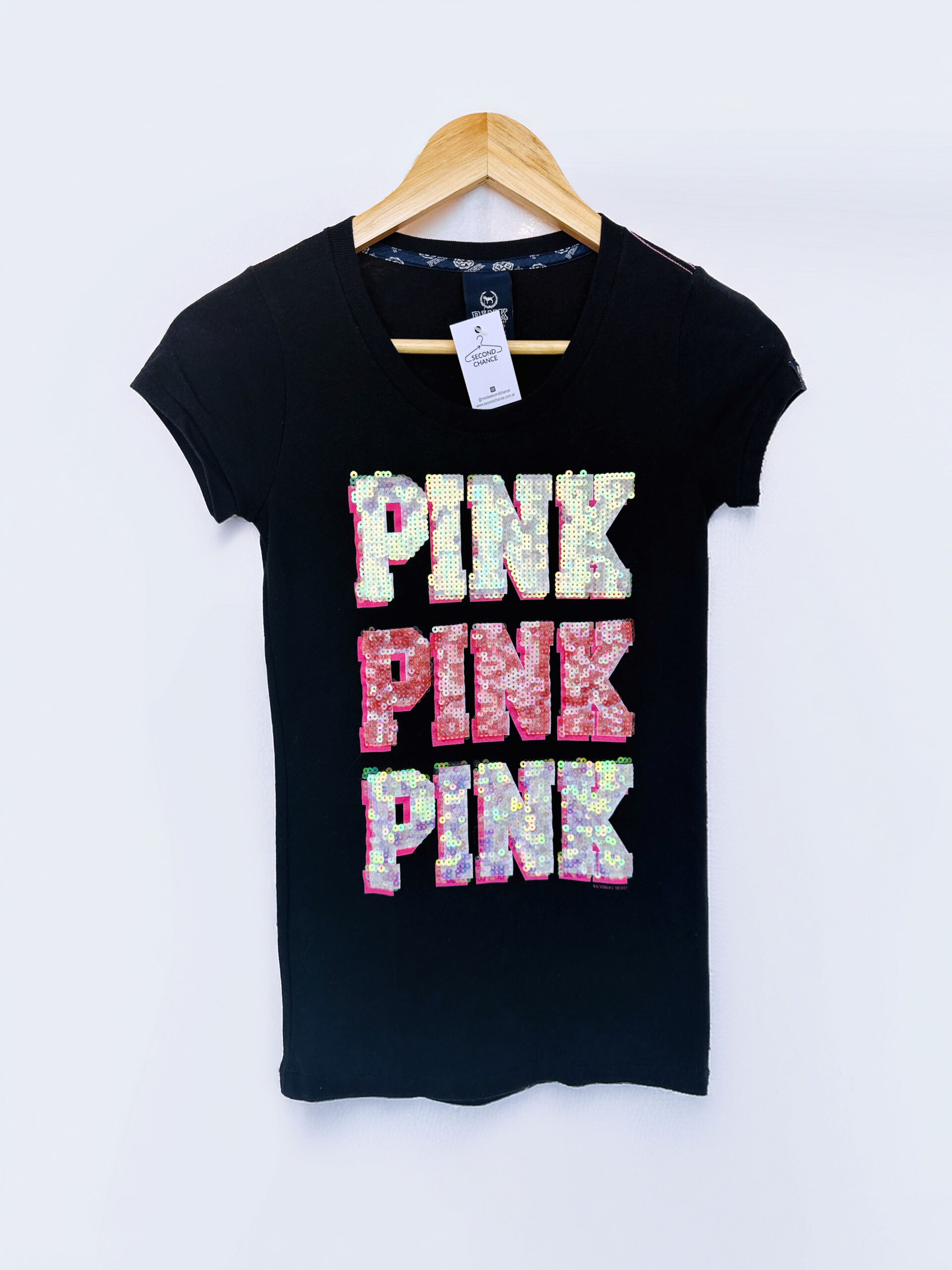 REMERA LENTEJUELAS PINK (XS)
