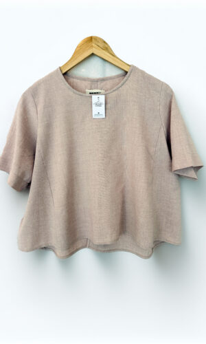 BLUSA CORTA ROSA NUDE NEGRA (S)