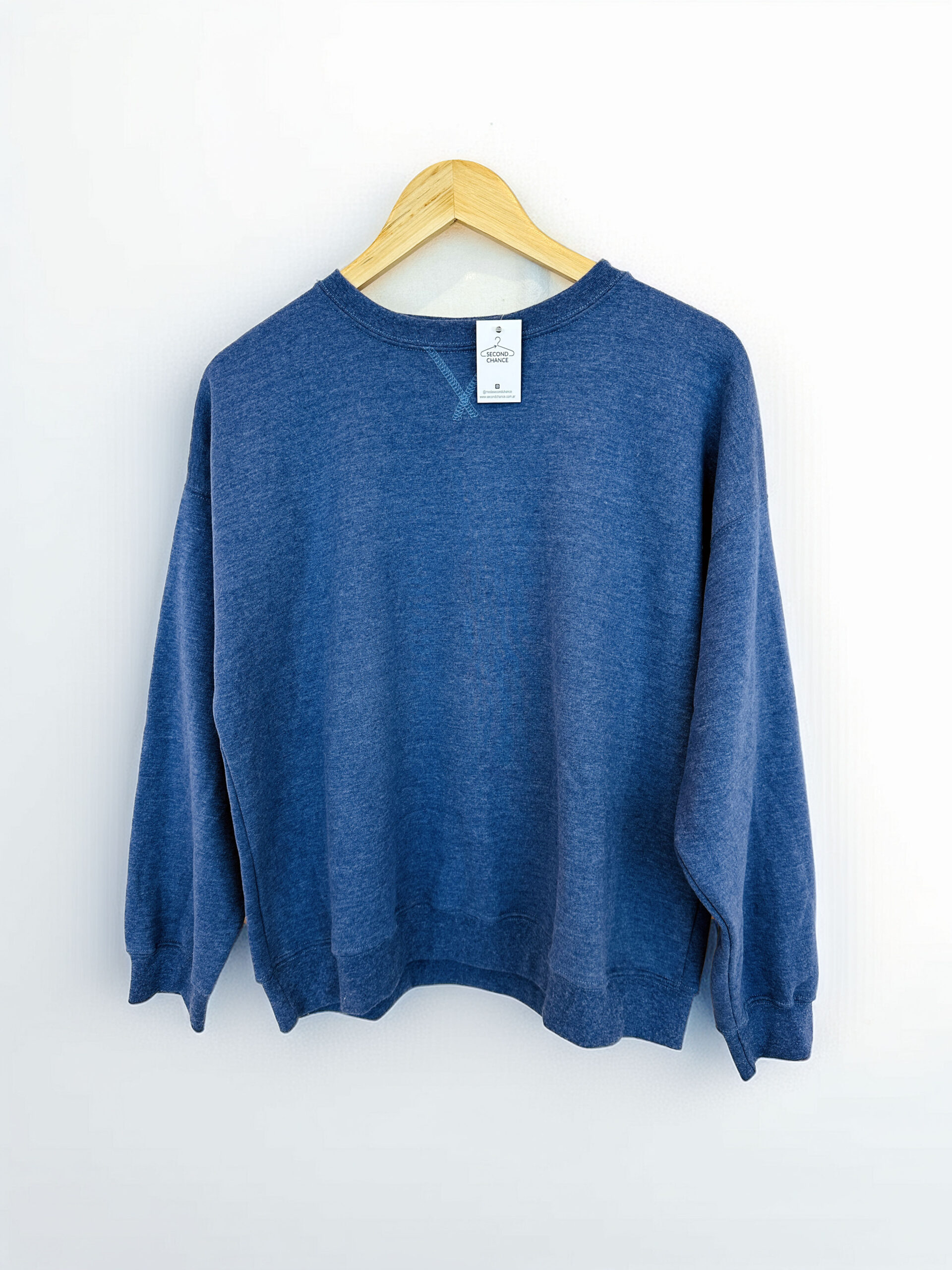 BUZO CUELLO REDONDO AZUL SIN MARCA (M)