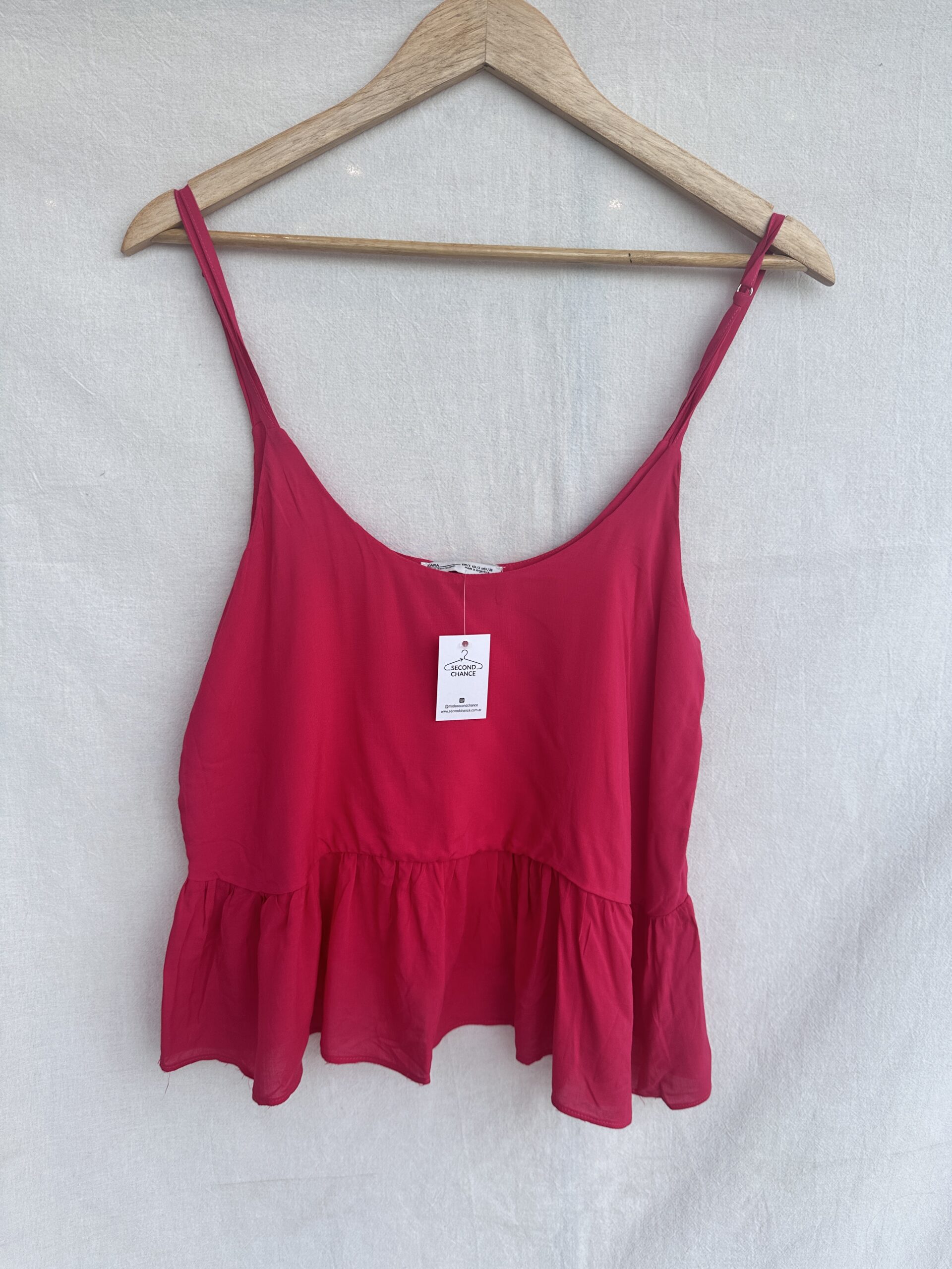 BLUSA TIRANTES FUCSIA ZARA (S)