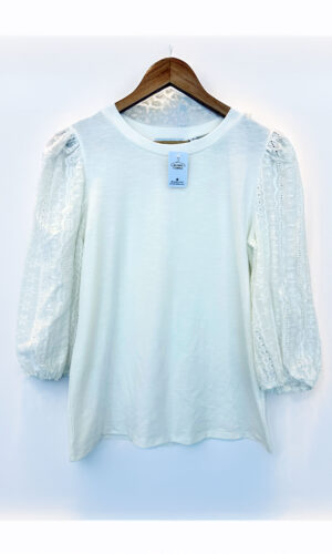 BLUSA MANGAS BRODERIE NOTATIONS (S)
