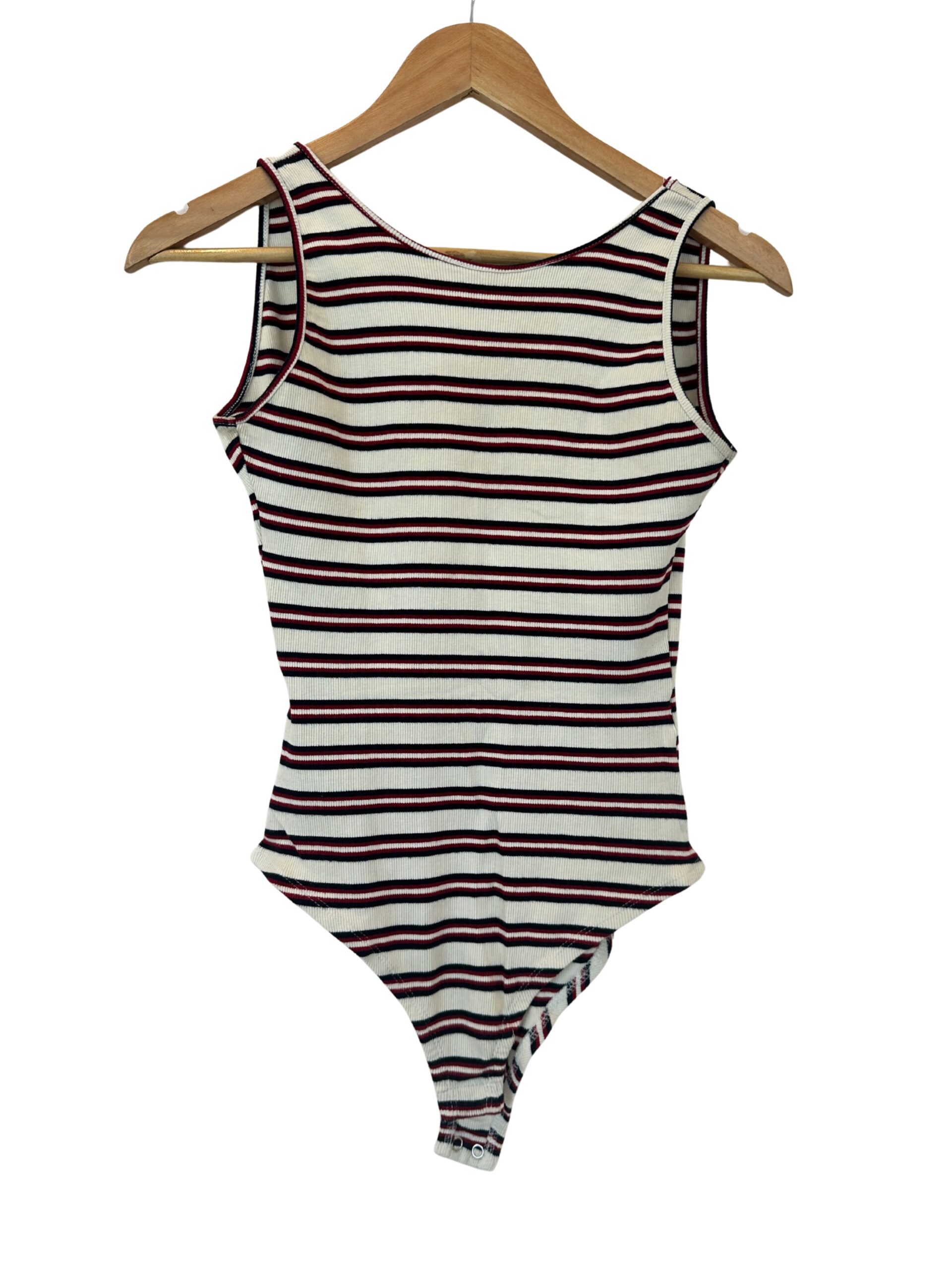 BODY MUSCULOSA RAYADO CREMA PULL AND BEAR (M)