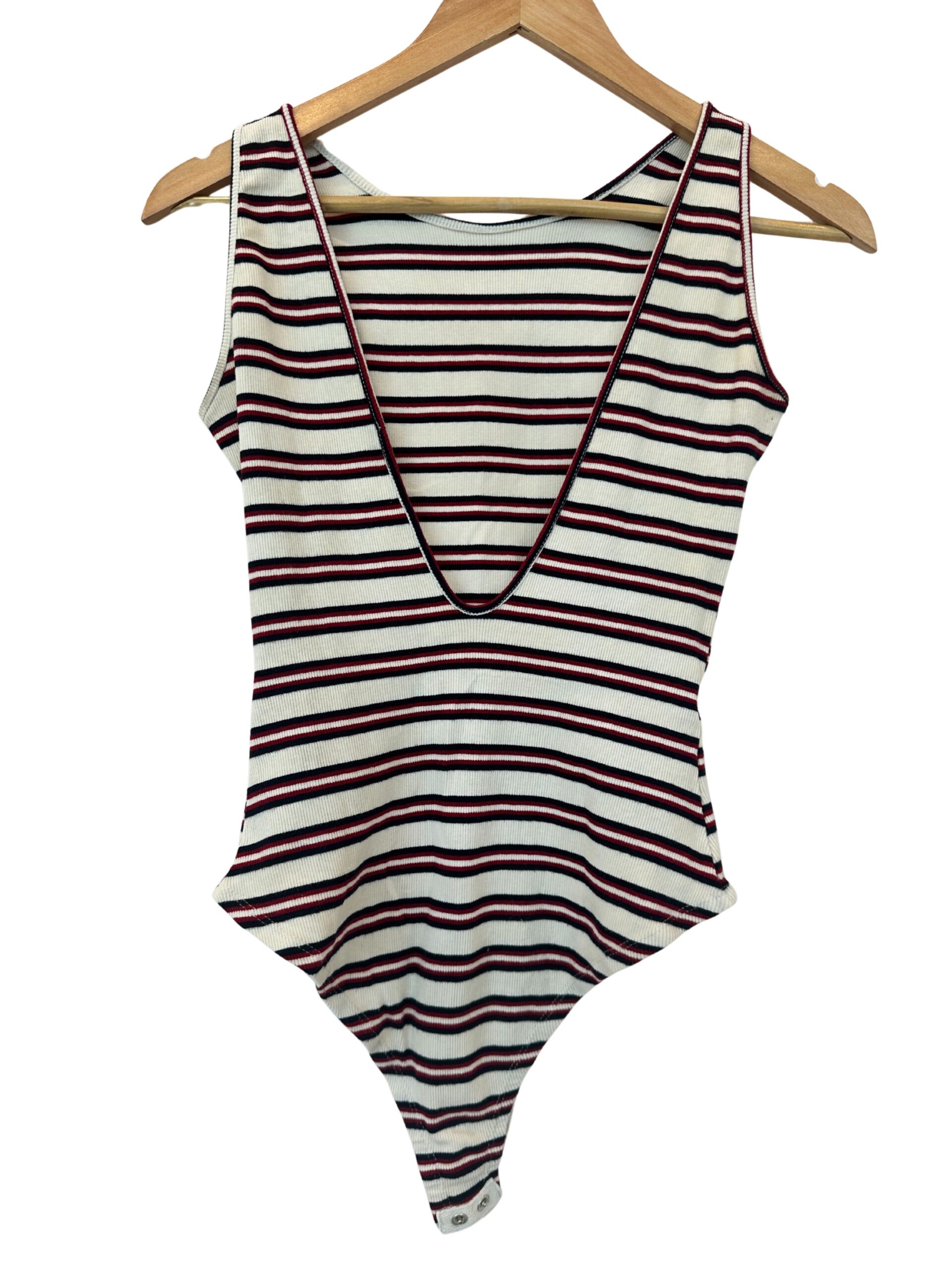 BODY MUSCULOSA RAYADO CREMA PULL AND BEAR (M) - Imagen 2