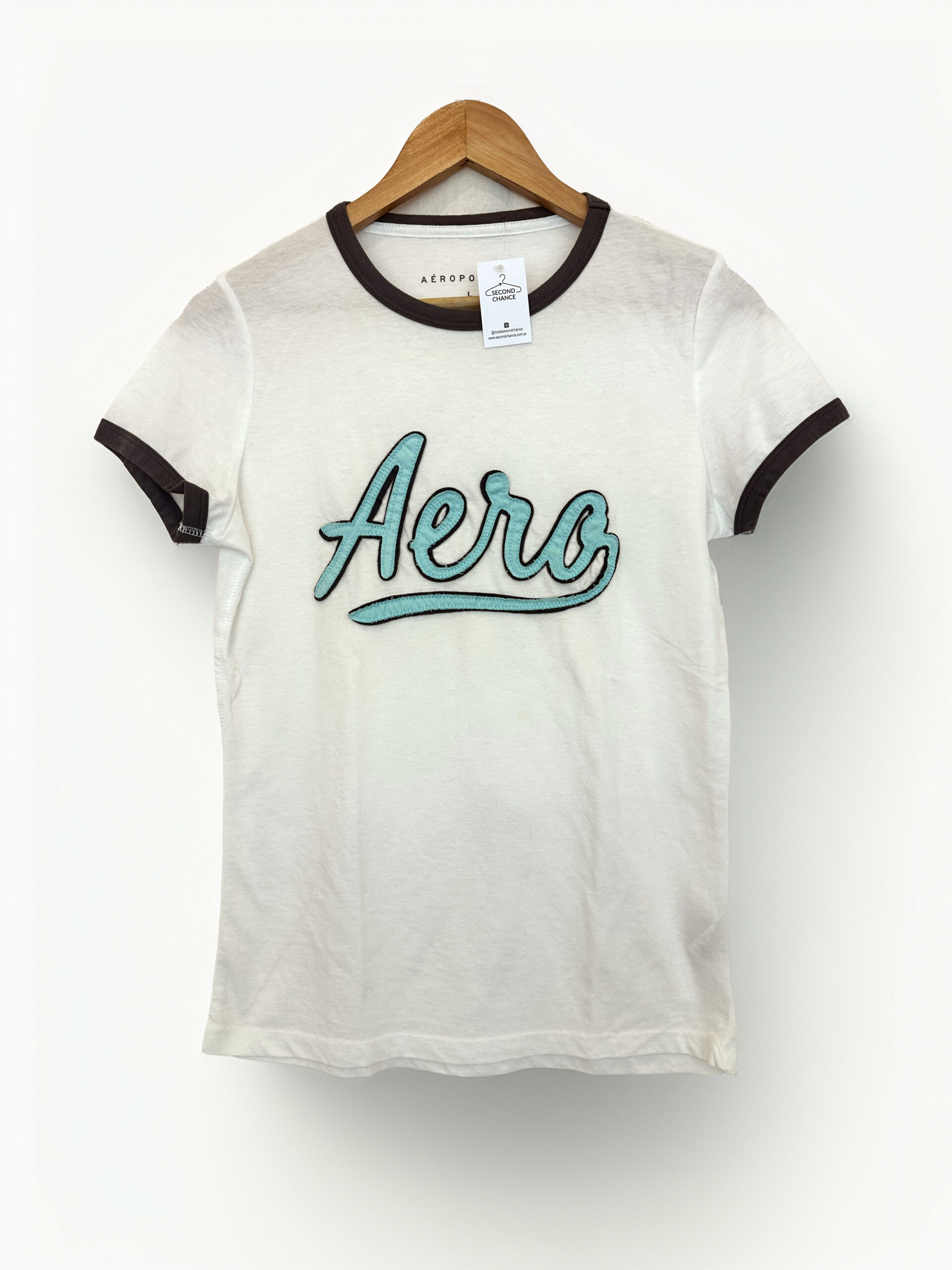 REMERA BLANCA AEROPOSTALE (L)