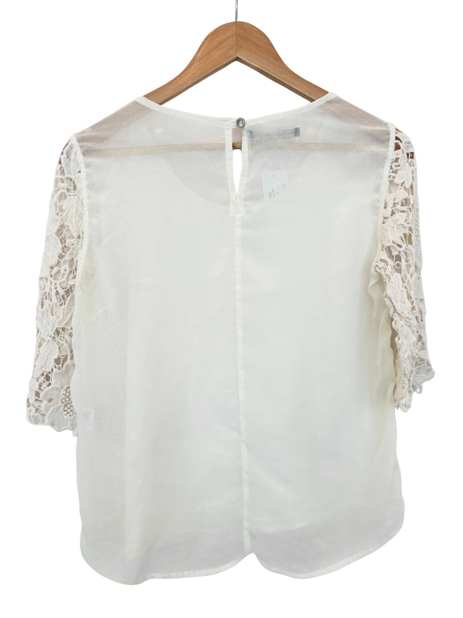 BLUSA ENCAJE MARFIL CUESTA BLANCA (M) - Imagen 2