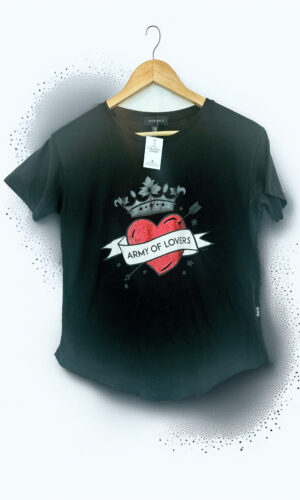 REMERA NEGRA CORAZON BRILLO KOSIUKO (M)