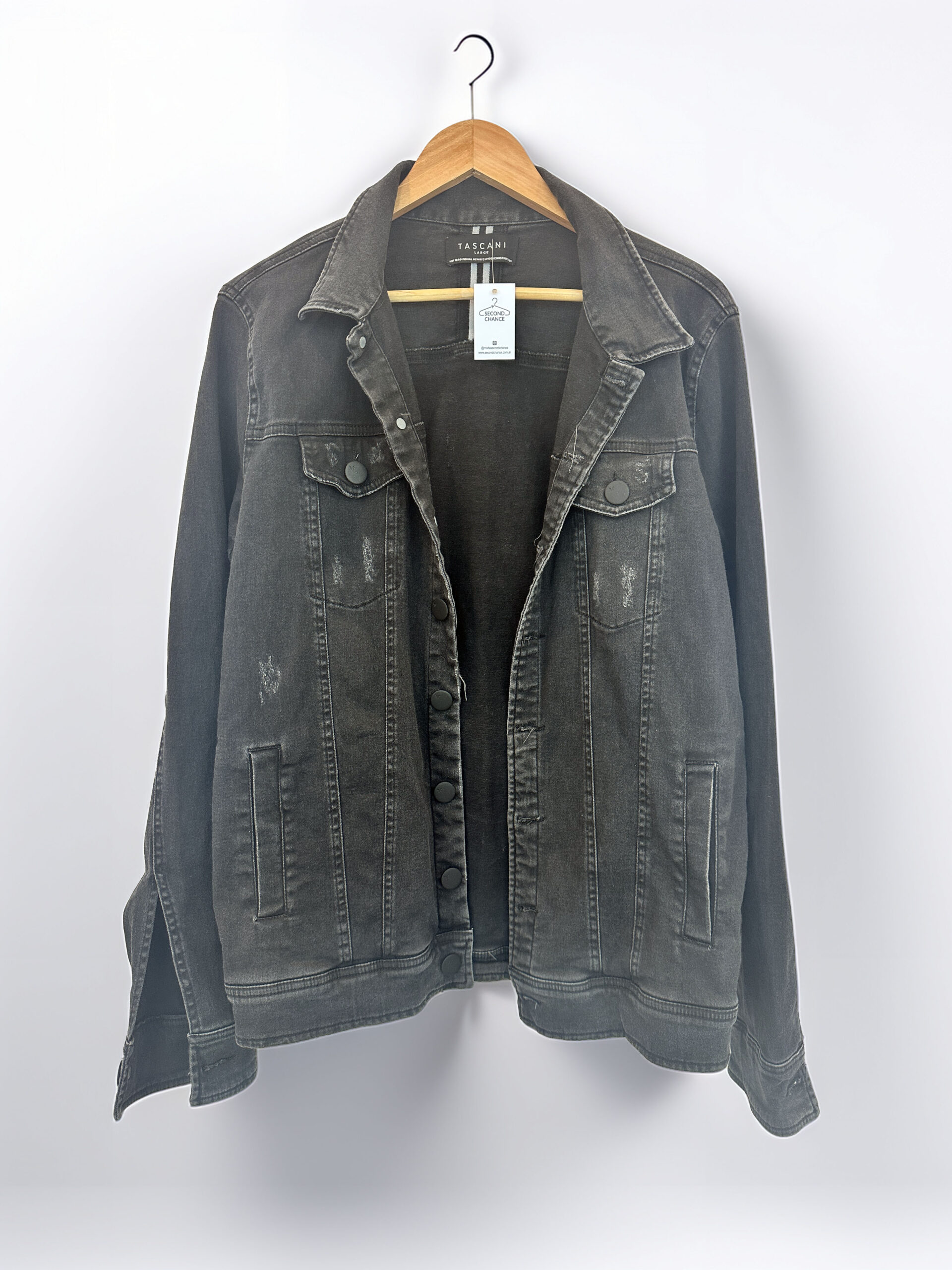 CAMPERA DE JEAN NEGRA TASCANI (XL)