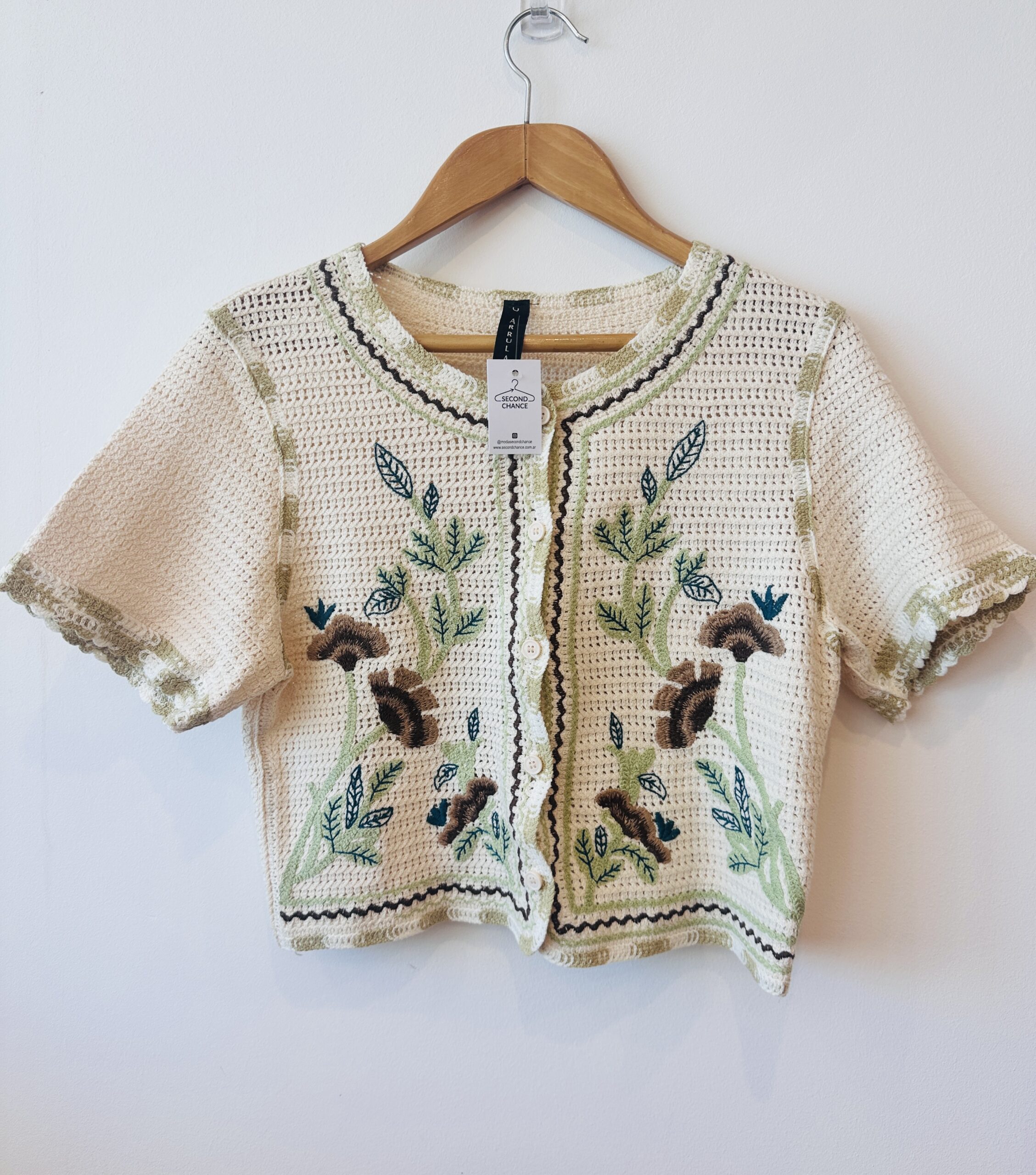 CAMISA BORDADA CAMEL ARRULA (S)