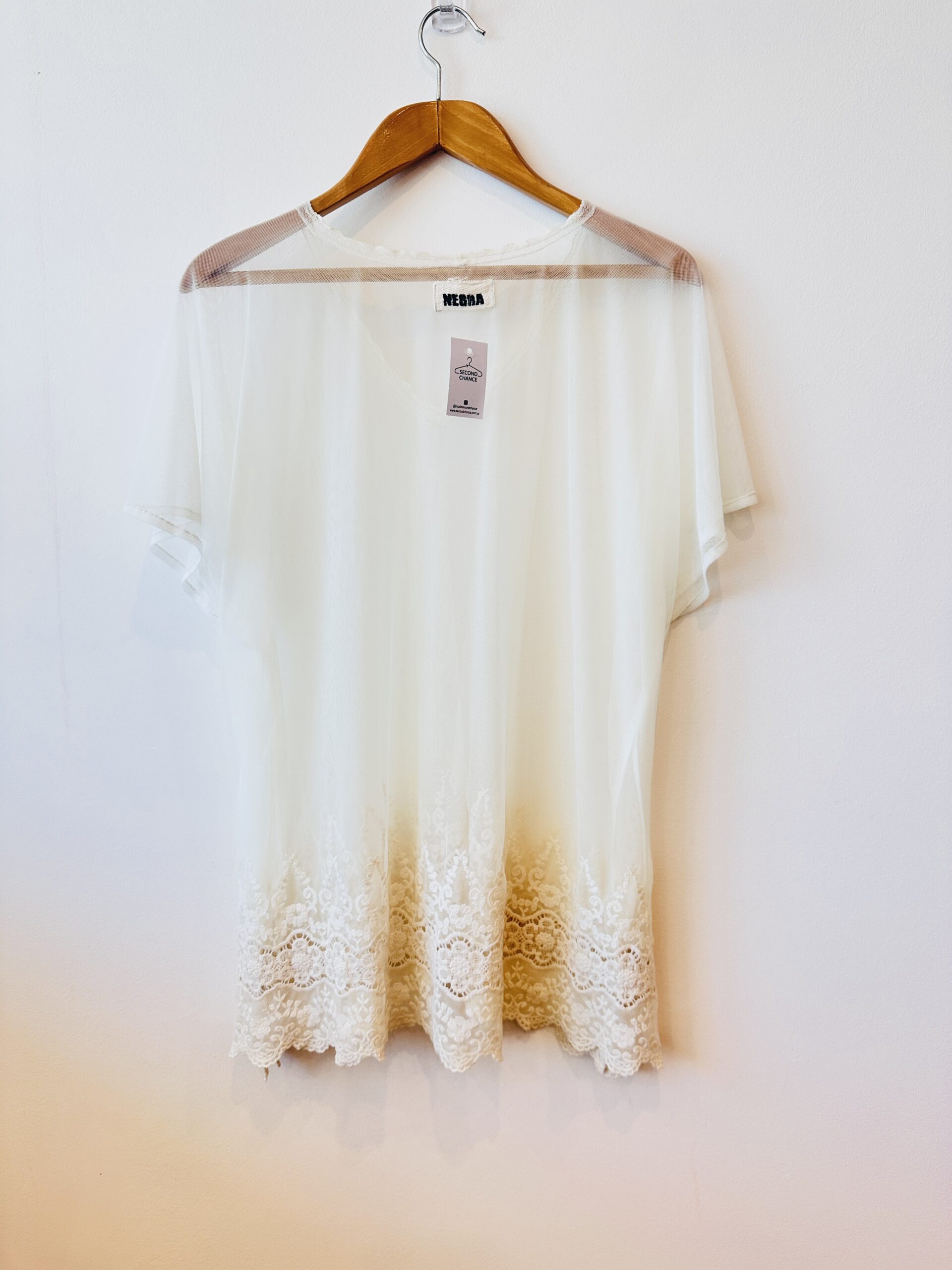 BLUSA DE PLAYA BLANCA NEGRA (XL) - Imagen 2