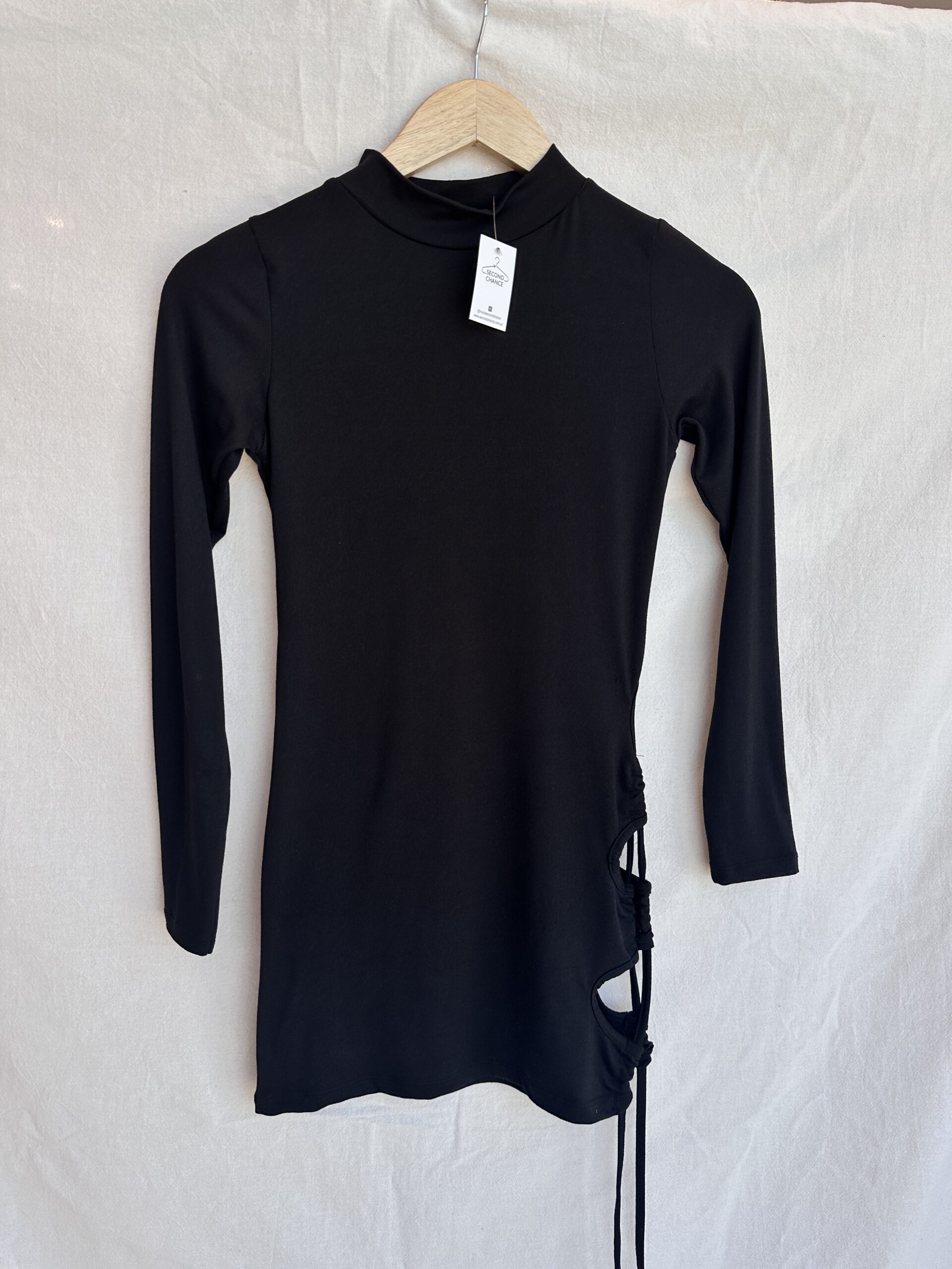 VESTIDO MANGA LARGA NEGRO SIN MARCA (XXS)