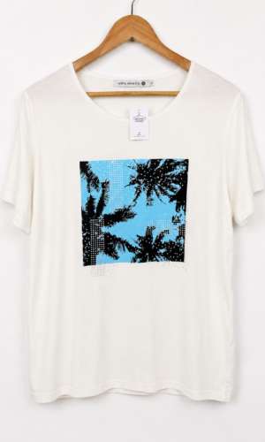 REMERA BLANCA CON ESTAMPA MIRTA ARMESTO (XL)