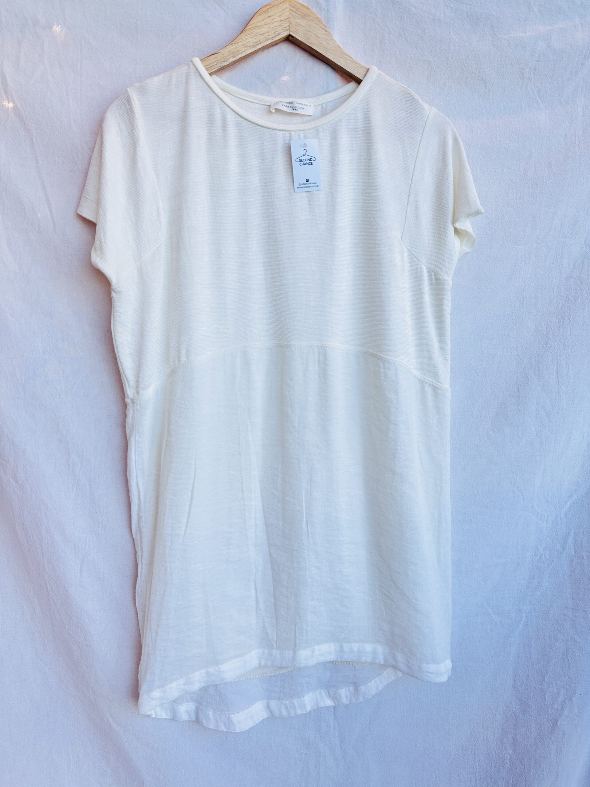VESTIDO CORTO BLANCO ZARA (M)