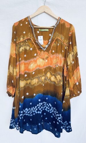 VESTIDO CAMISERO ESTAMPADO CON CANUTILLOS RAPSODIA (XL)