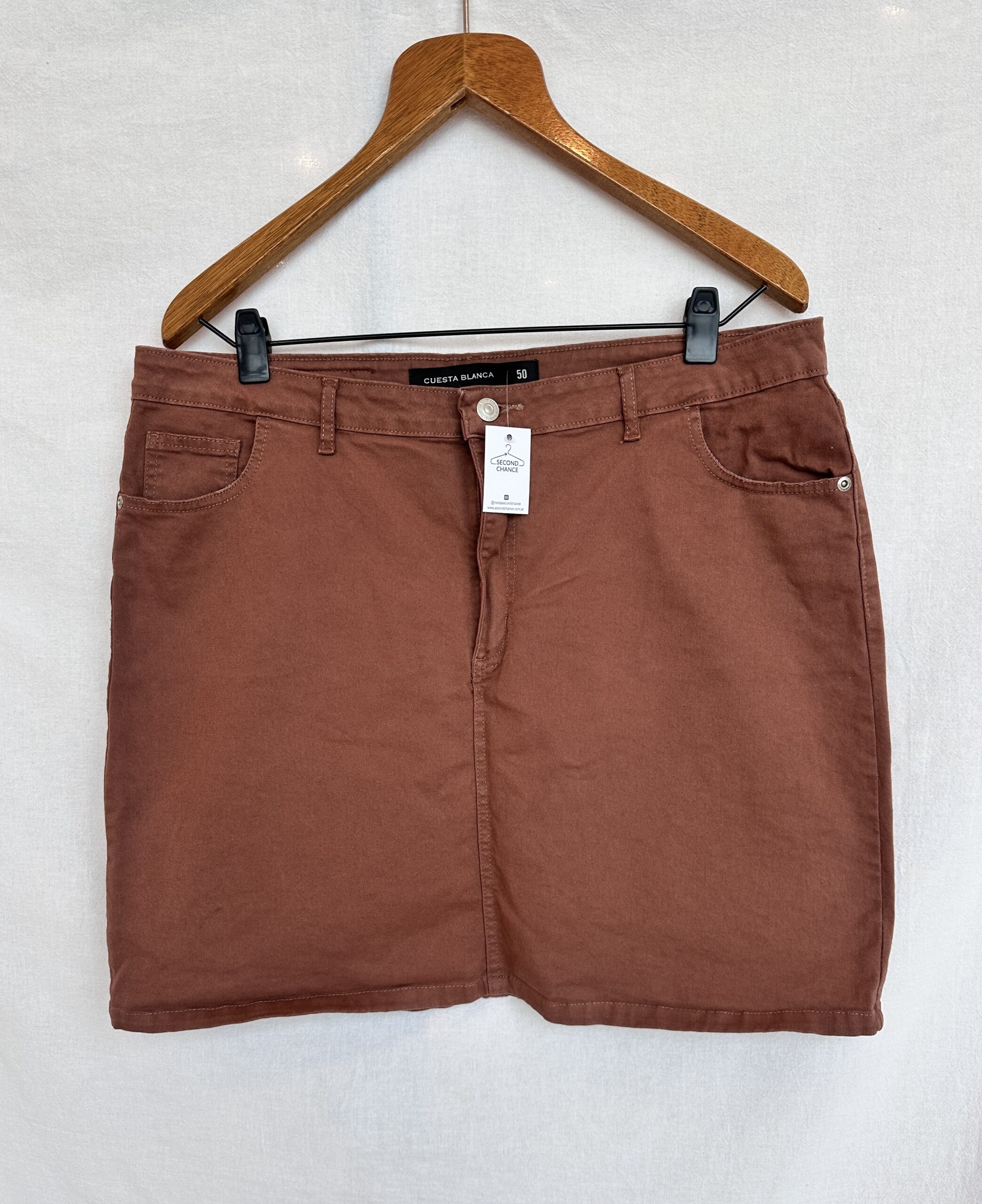 POLLERA MARRON CUESTA BLANCA (XL)