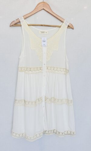 VESTIDO BLANCO CON ENCAJE WANAMA (M)
