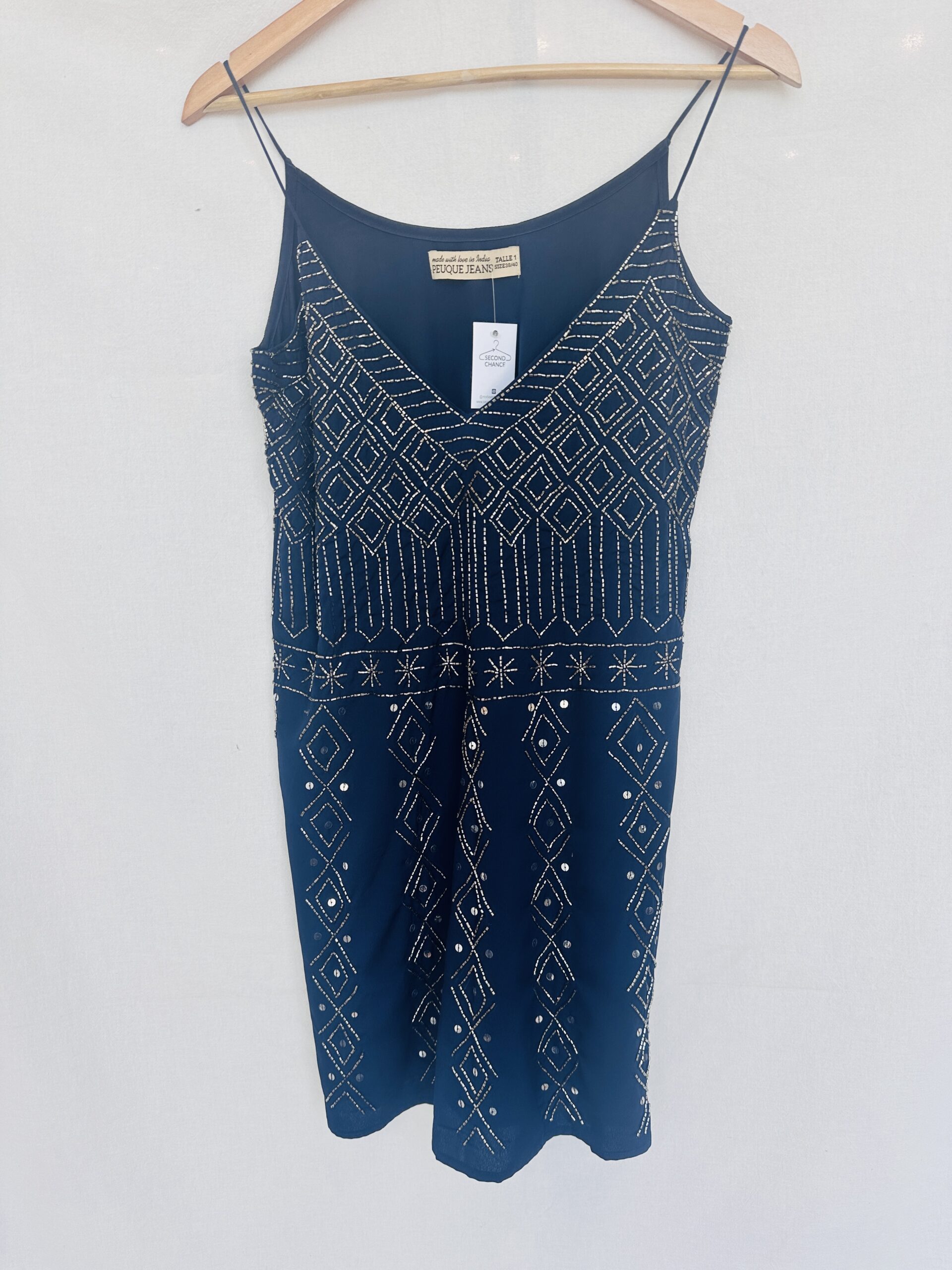 VESTIDO AZUL CON CANUTILLOS PEUQUE JEANS (S)