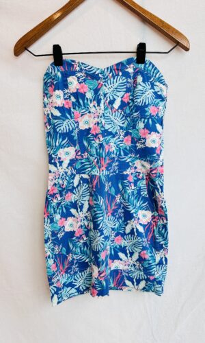 VESTIDO  ESTAMPADO STRAPLESS SIN MARCA (XS)