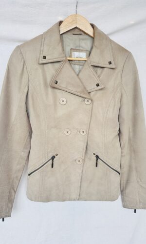 CAMPERA DE CUERO PRUNE BEIGE (S)