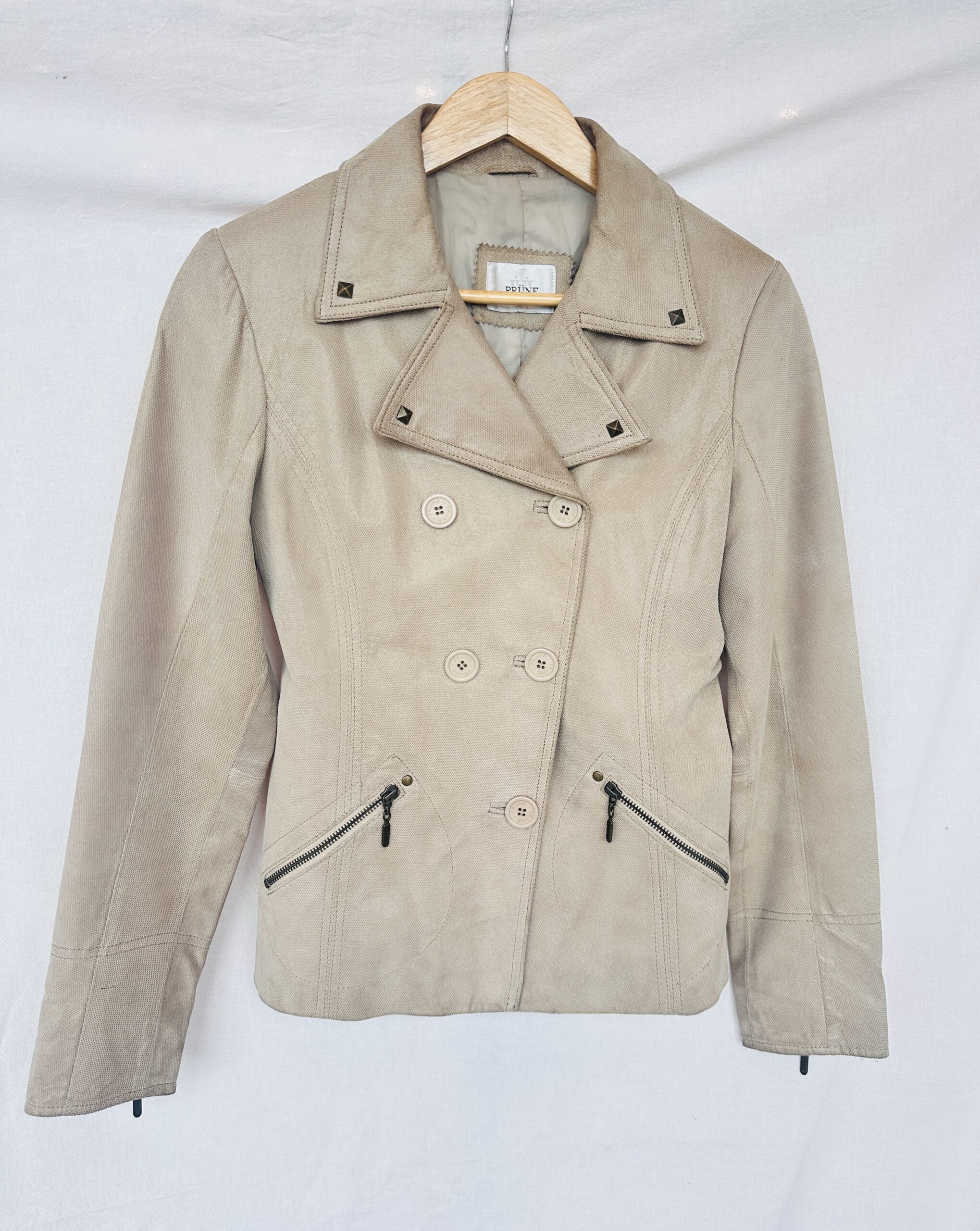 CAMPERA DE CUERO PRUNE BEIGE (S)