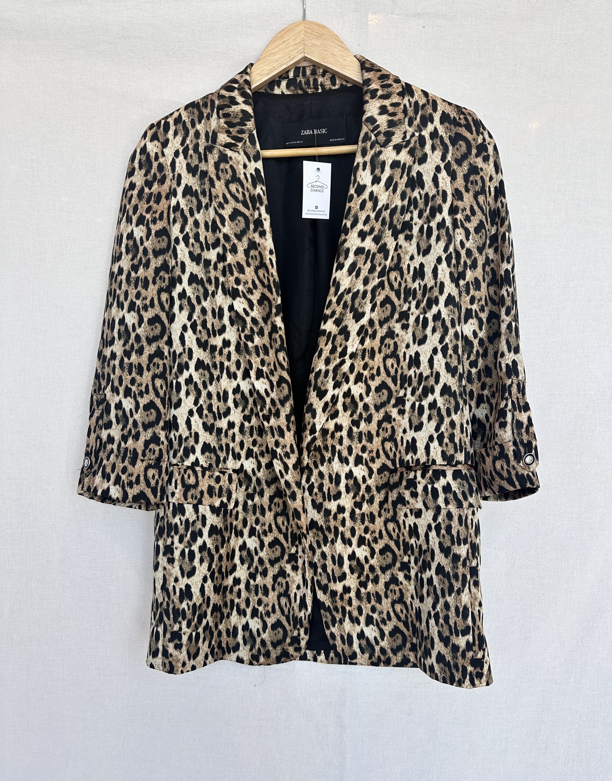 BLAZER ANIMAL PRINT CON HOMBRERAS ZARA (S)