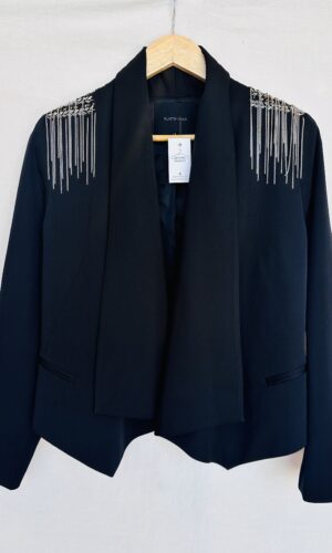 BLAZER NEGRO CON DETALLE DE FLECOS METALICOS (RAPSODIA (S)