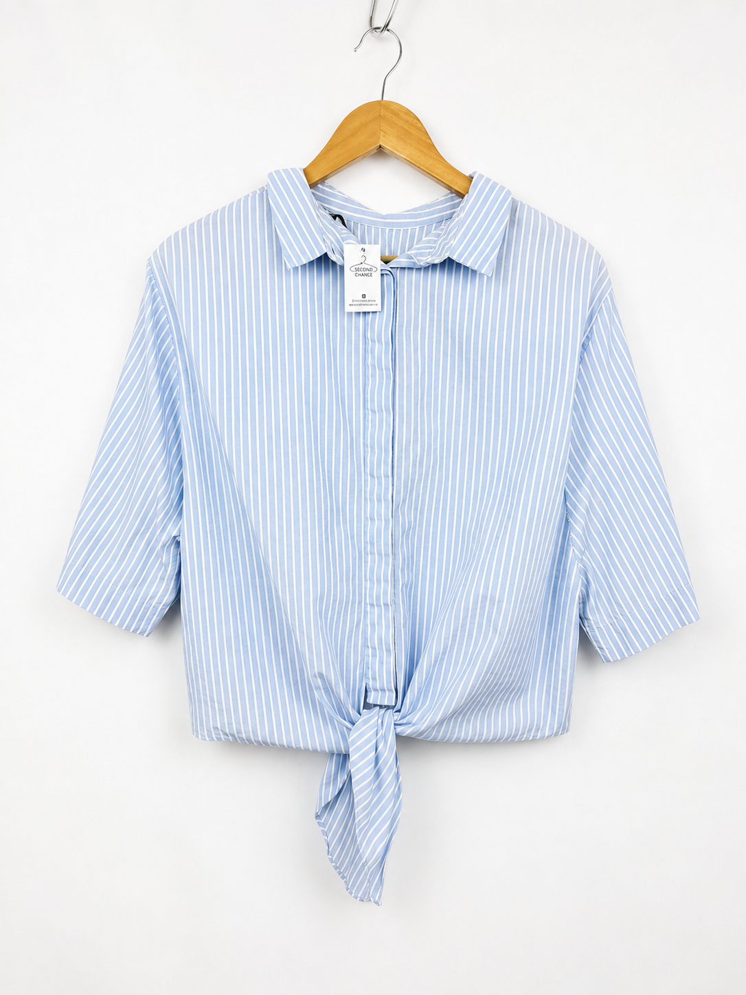 CAMISA A RAYAS CELESTE ZARA (L) - Imagen 3