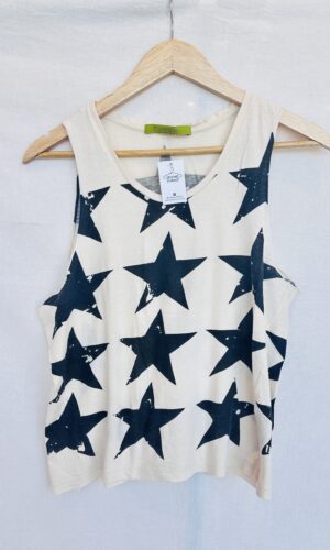 MUSCULOSA BLANCA ESTAMPA ESTRELLAS  RAPSODIA (M)