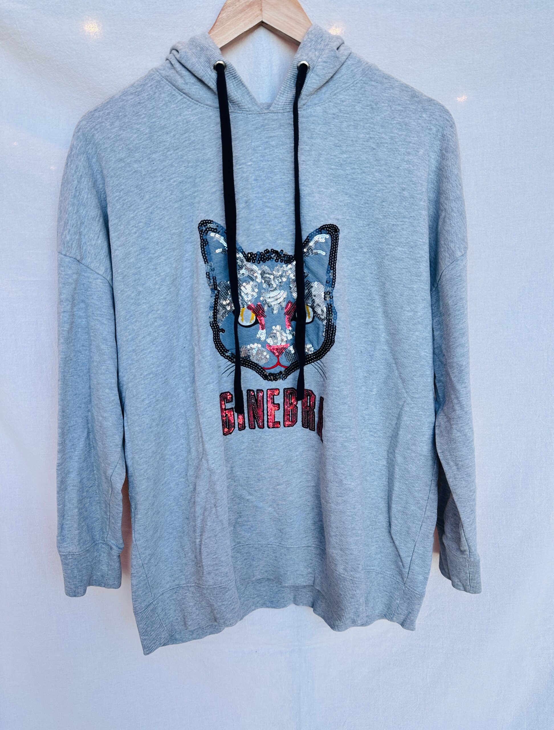 BUZO GRIS +LENTEJUELAS GATO GINEBRA (M) - Imagen 2
