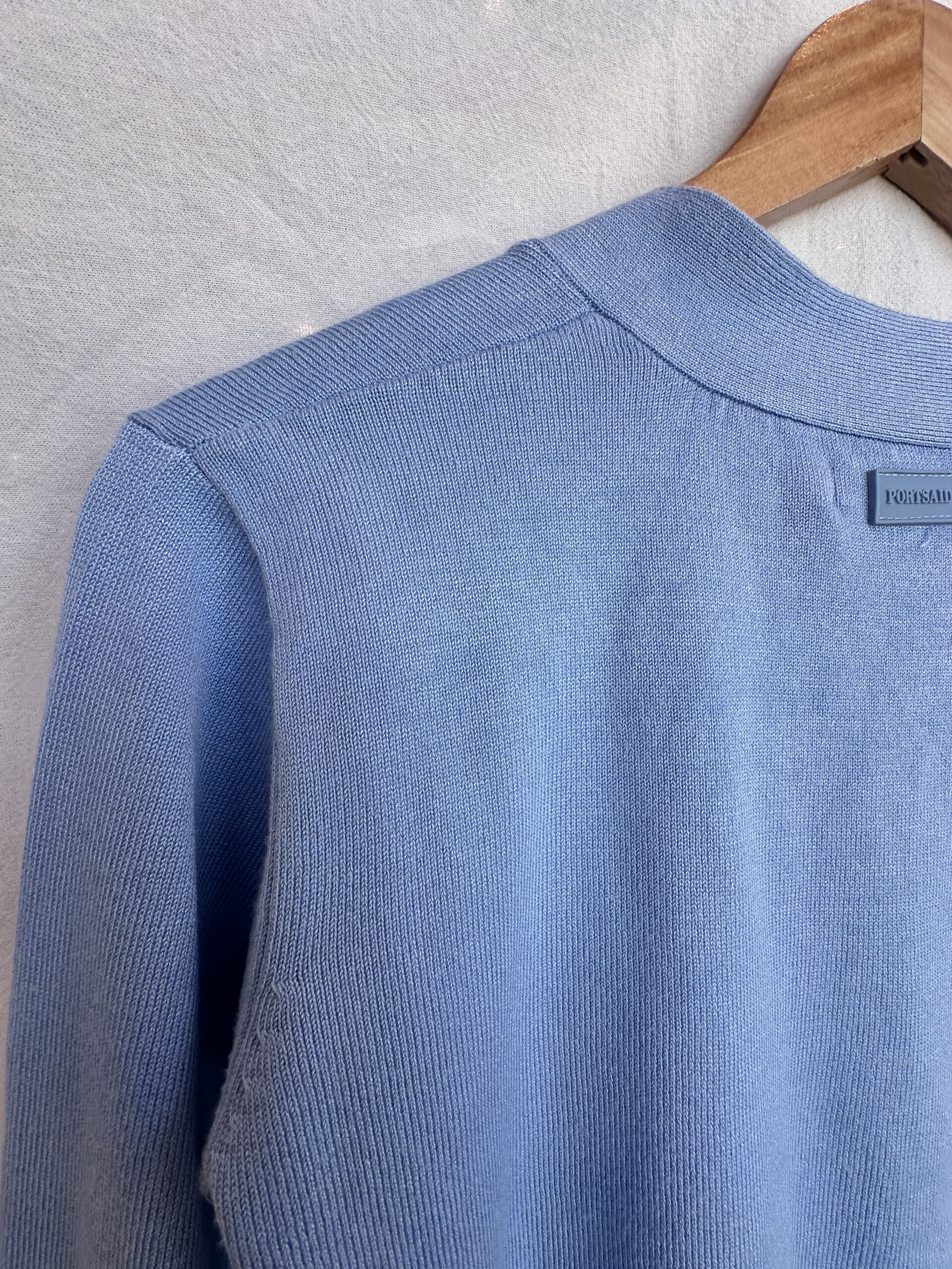 CARDIGAN DE HILO LIVIANO CELESTE PORTSAID (M) - Imagen 3