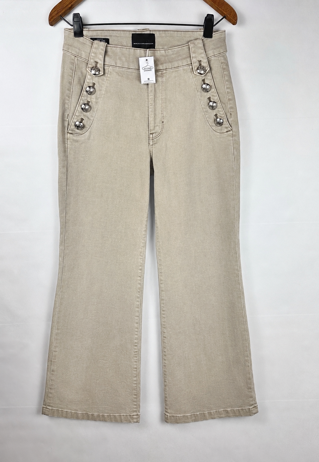 JEAN ELASTIZADO HIGH RICE WIDE LEG BEIGE WHBM (M)