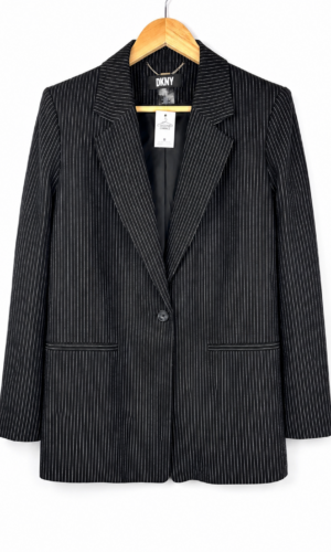 BLAZER A RAYAS NEGRO + BLANCO DKNY (L)