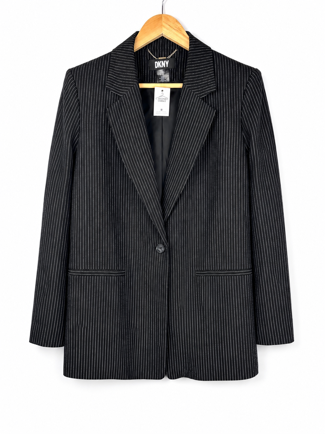BLAZER A RAYAS NEGRO + BLANCO DKNY (L)