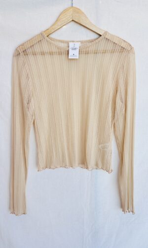 CAMISETA BEIGE  TRANSPARENTE FREE KISSES (M)