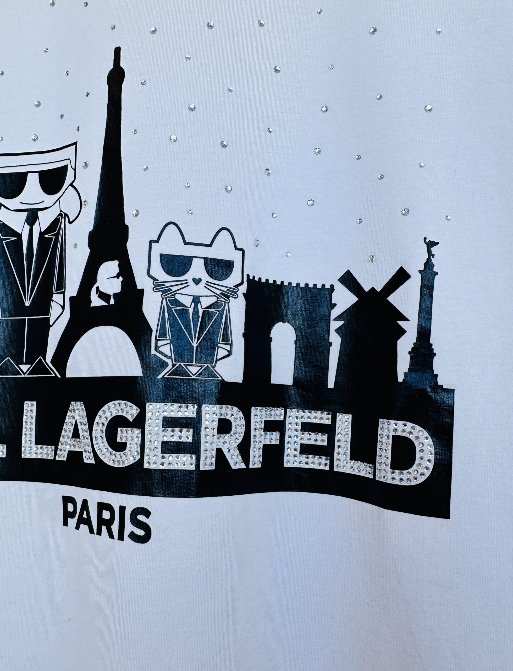 REMERA KARL LAGERFELD BLANCA + STRASS (M) - Imagen 3