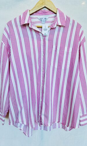 CAMISA A RAYAS ROSA+BLANCO OLD NAVY (M)