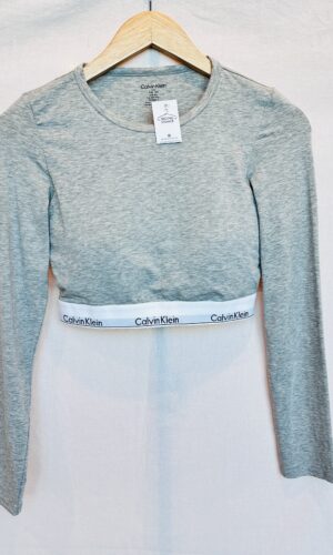 TOP MANGA LARGA + PUSH APP GRIS CALVIN KLEIN  (L)