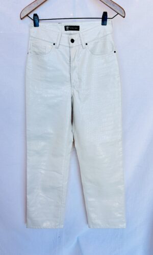 PANTALON DE ECOCUERO GRABADO REPTIL BLANCO VICTORIA TUCCI (M)