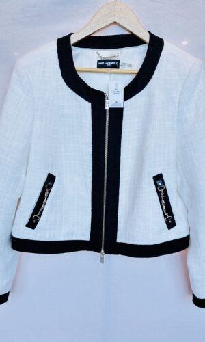 SACO DE PAÑO BLANCO Y NEGRO KARL LAGERFELD (L)