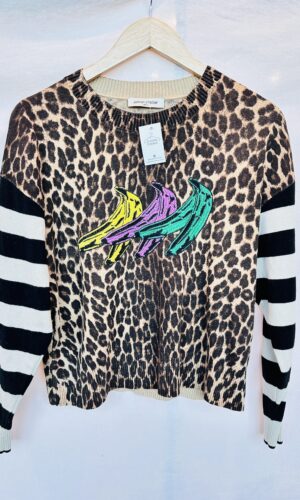 SWEATER ANIMAL PRINT + ESTAMPA JAZMIN CHEBAR (M)