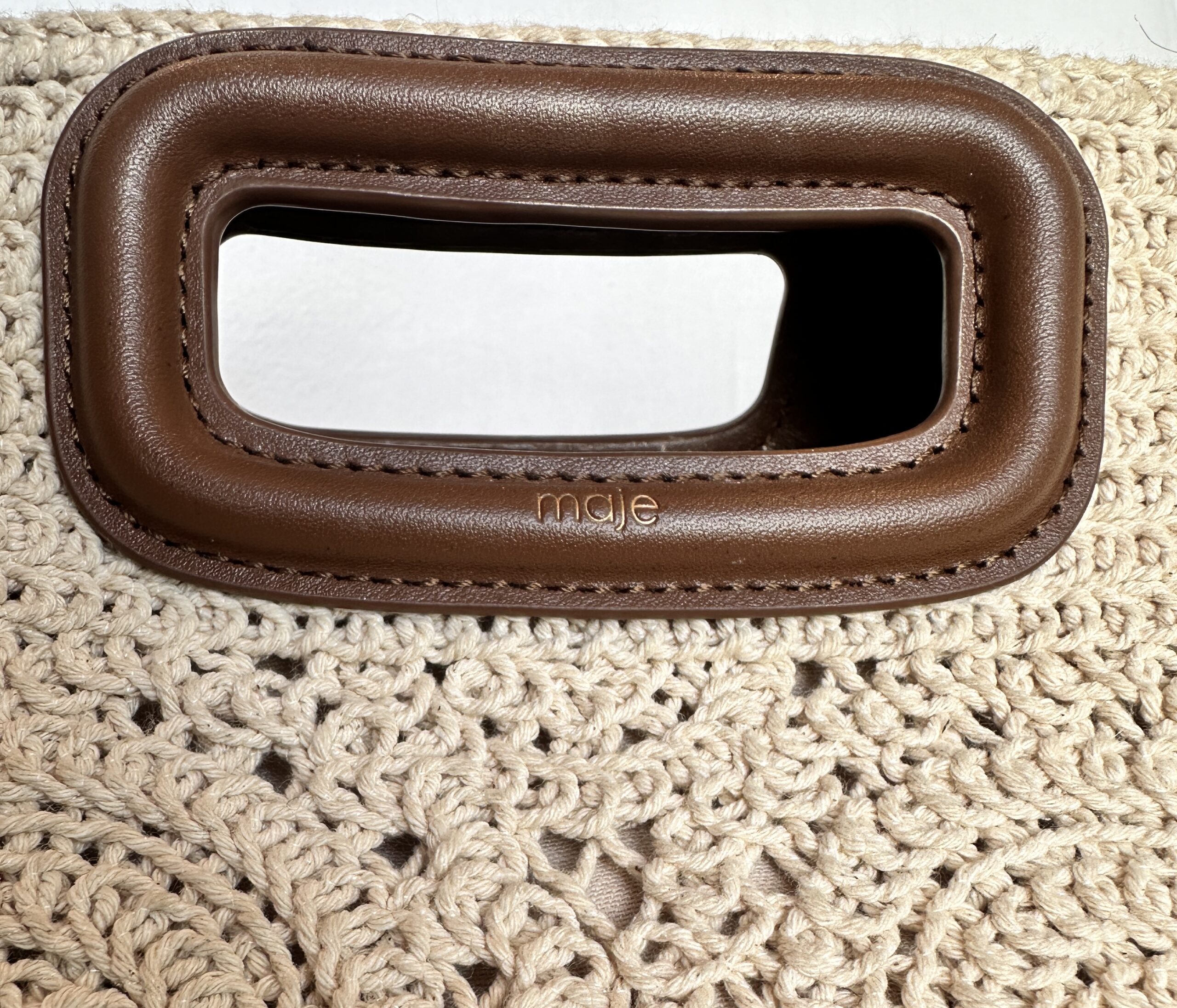 BOLSO TEJIDO DE RAFIA BEIGE MAJE - Imagen 3