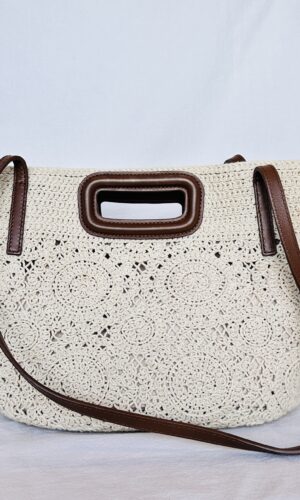 BOLSO TEJIDO DE RAFIA BEIGE MAJE