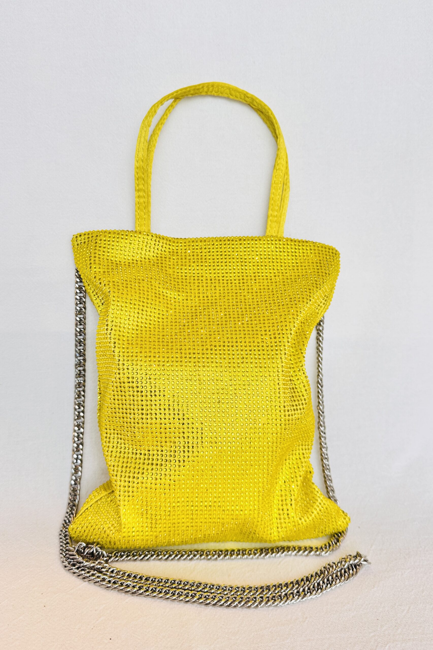 MINIBAG CON STRASS AMARILLA +CADENA ZARA - Imagen 2